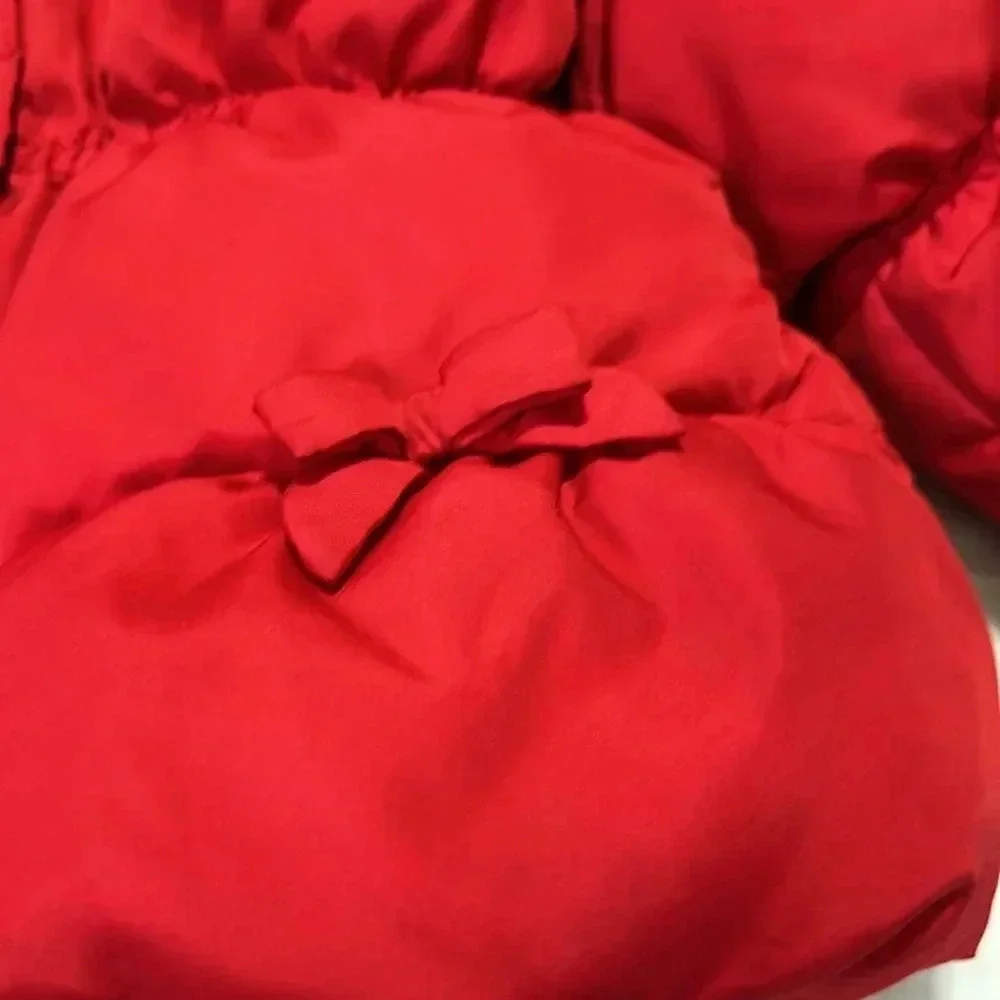 Gymboree Baby Girl Red Puffer Jacket Bows Sz 2T/3T